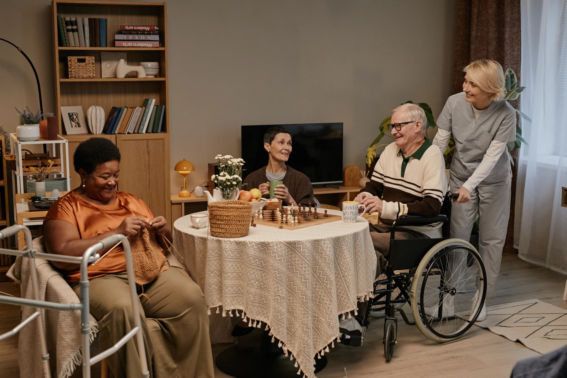 Caregiver creating personalized care plan with client